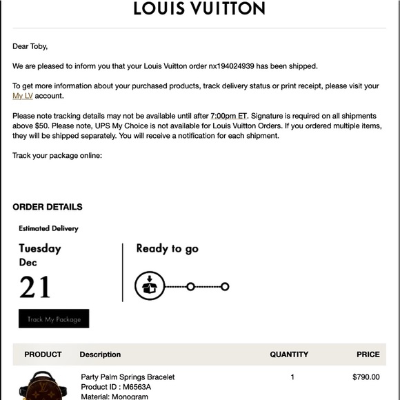 Authentic Louis Vuitton Party Palm Springs Bracelet (Authenticity Provided) - Picture 6 of 8
